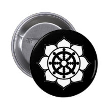 Lotos-Blume Dharma Rad Button
