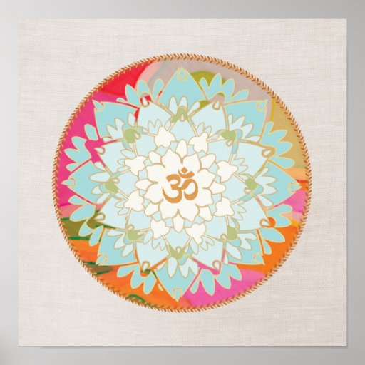 Lotos-Blumemandala-Plakat
