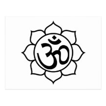 Lotos-Blumen-Om-Symbol Postkarten