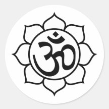 Lotos-Blumen-Om-Symbol Runde Aufkleber