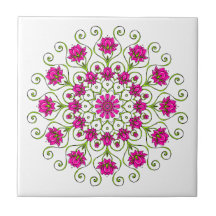 Lotus Blüte Mandala Keramikfliesen
