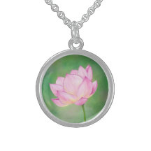 Lotus-Blütensterlingsilber-Anhängerhalskette