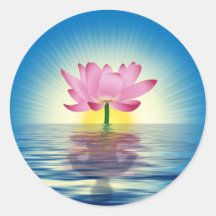 Lotus-Reflexion Runder Aufkleber