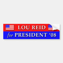 Lou Reid für Präsidenten '08 Autosticker
