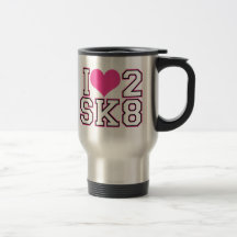 Love2SK8 - Schwarzes u. Rosa Tassen