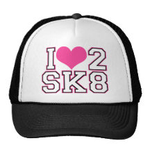 Love2SK8 - Schwarzes u. Rosa Trucker Caps