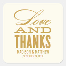 LOVE AND THANKS | WEDDING FAVOR LABELS STICKERS