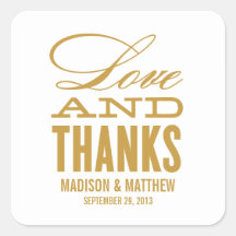 LOVE AND THANKS | WEDDING FAVOR LABELS STICKERS