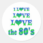 Love Love 80s Round Sticker