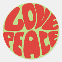 love peace Hippie Spruch Runder Aufkleber