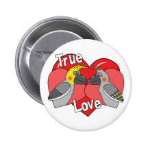 Lovebirds-CartoonCockatiels Anstecknadelbuttons