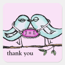 Lovebirds danken Ihnen zu beschriften Sticker