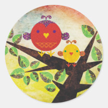 Lovebirds Runde Sticker