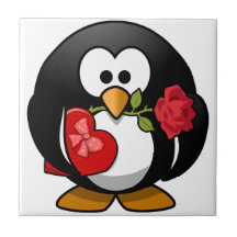 Lovely Valentine Penguin Tiles