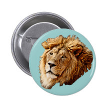 Löwe-Bild Anstecknadelbuttons