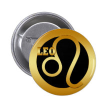 LÖWE-GOLDtierkreis-ZEICHEN Anstecknadelbutton