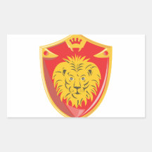 Löwe-Kronen-Schild Retro Stickers