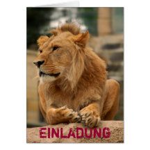 Löwe mit Punkerfrisur Karten