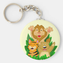 Löwe-Tiger und Bärn-Cartoon Keychain Schlüsselband