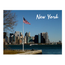 Lower Manhattan von Ellis Island Postkarte