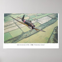 Luftfahrt-Kunst-Plakat "Mitsubishi A7M "