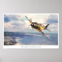 Luftfahrt-Kunst-Plakat "Mitsubishi J2M Raiden " Ja