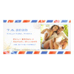 Luftpost-Sommer-Strand-Save the Date Paar-Foto Photokarte