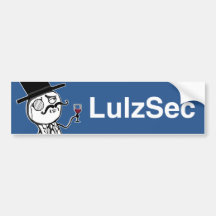 Lulzsec Monocle-Mann-Autoaufkleber (blau)