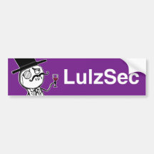 LulzSec Monocle-Mann-Stoßaufkleber (lila) Auto Aufkleber