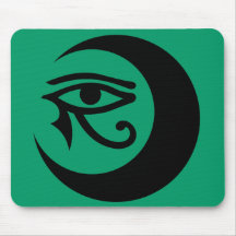 LunaSees Logo Mousepad (Schwarzes auf Jadehintergr