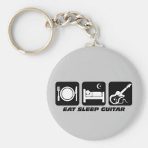 Lustig essen Sie Schlafgitarre Schlüsselanhänger