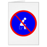 Lustig kein Sitzen auf Toiletten-Zeichen-Gruß-Kart
