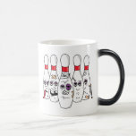 Lustig schlagen Sie oben Bowlings-Stifte Teetasse