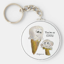 Lustige Cartoon-Eiscreme-Kegel Keychain Schlüsselbänder