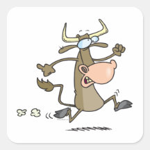 lustige Cartoonkuh auf dem Laufmoove Sticker