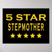 Lustige coole Geschenke: Fünf Stern-Stiefmutter Posterdruck