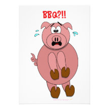 Lustige erschrockene Cartoon-Schwein GRILLEN Party