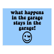 Lustige Garage Postkarte
