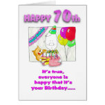 Lustige Geburtstagskarte mit cake_70th