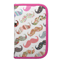 Lustige Girly bunte Muster-Schnurrbärte Mappen