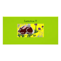 Lustige Häschen-Ostern-Zeit Fotogrußkarten