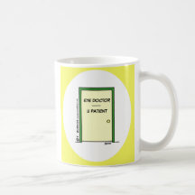 Lustige Kaffeetasse Optometriker-Cartoon-Augen-Dok