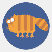 Lustige Katze Runder Aufkleber