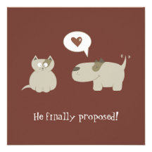 Lustige Katze und Hund - Save the Date Einladung