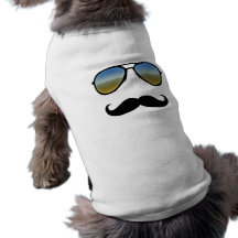 Lustige Retro Sonnenbrille mit dem Schnurrbart Haustierkleidung