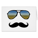 Lustige Retro Sonnenbrille mit dem Schnurrbart Karte