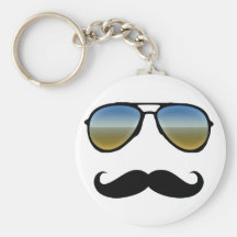 Lustige Retro Sonnenbrille mit dem Schnurrbart Schlüsselband