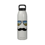 Lustige Retro Sonnenbrille mit dem Schnurrbart Trinkflasche