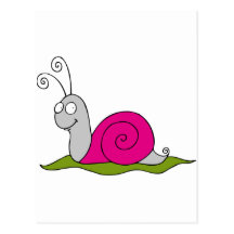lustige Schnecke Postkarte