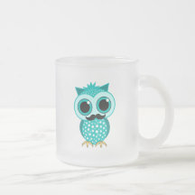 lustige Schnurrbarteule Tasse